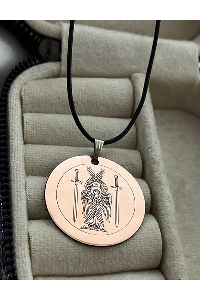 MerveninYaziAtolyesi Angel And Angel Numbers Written Plate Copper Necklace