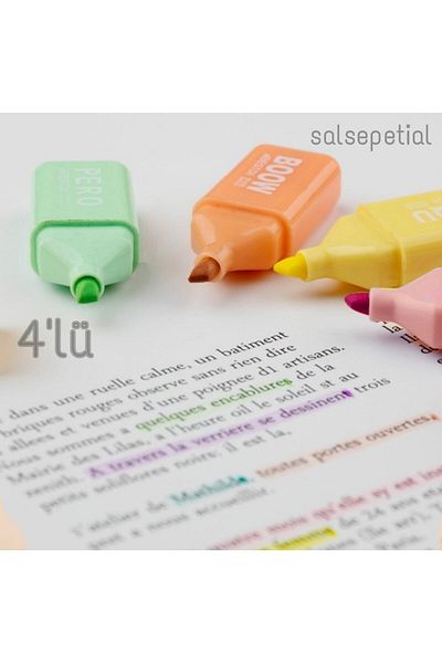Salsepetial Set of 4 Mini Cute Teddy Bear Highlighters