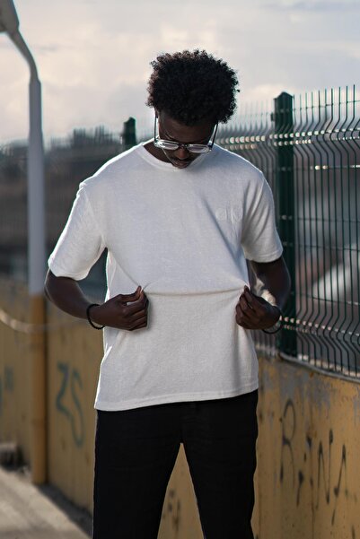 AKÇAYLAR Велосипедний комір Рушник Тканина Напів-оверсайз (Легка широка модель) Футболка