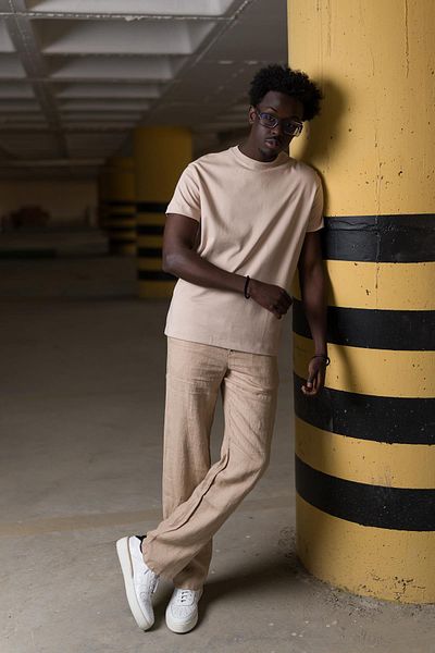 AKÇAYLAR Μπλουζάκι Oversize από 100% βαμβάκι Crew Neck