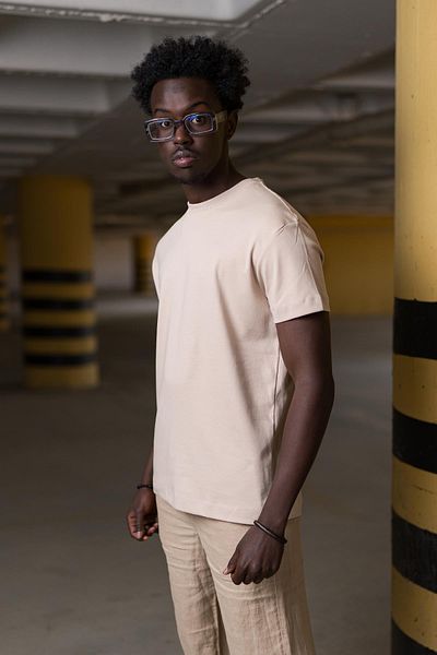 AKÇAYLAR Μπλουζάκι Oversize από 100% βαμβάκι Crew Neck