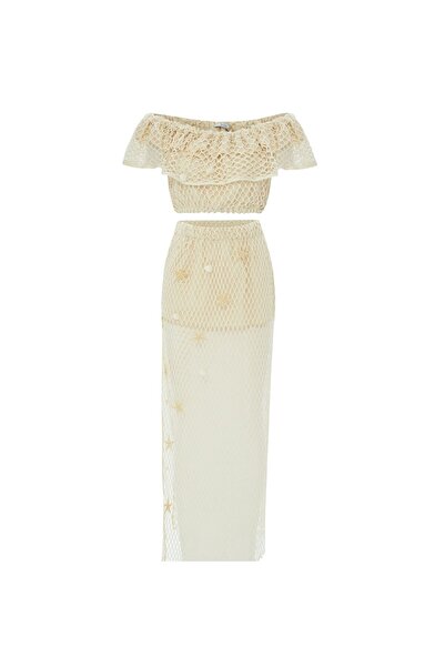 Lavita Design Atelier Marigold Crop Top skirt file ikili takım