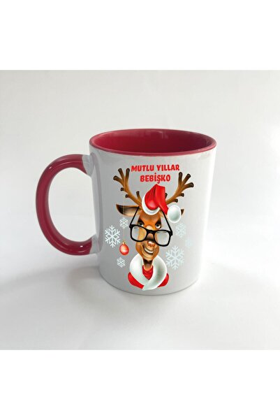 Kırtasiye Ofisi كوب رأس السنة الجديدة ميجا باللون الأحمر المطبوع من بيبيسكو