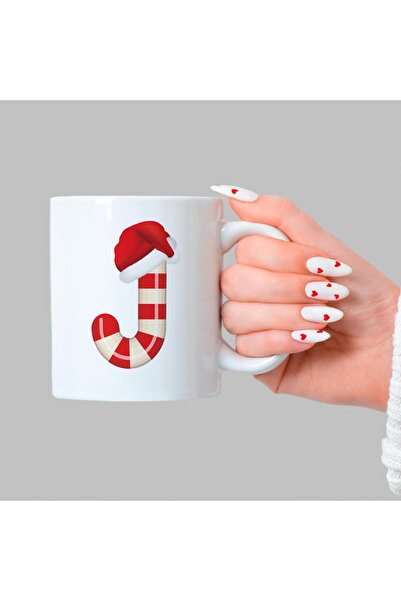 Kırtasiye Ofisi كوب أبيض مطبوع عليه حرف "Sugar J" للعام الجديد