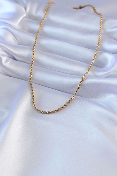 Moka Shopin 45 cm Twist Model Women's Necklace - 316L Steel, Gold Color