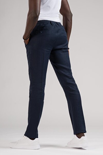 Ecer Raw Linen Jogger Pants - 100% Linen, Slimfit, Elastic Waist and Thread