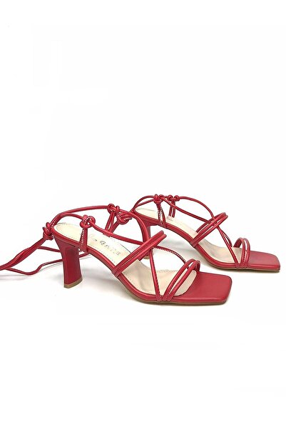 Gate29 Classic Red Heeled Shoes Sandals - Strappy and Drawstring Gate Shoes