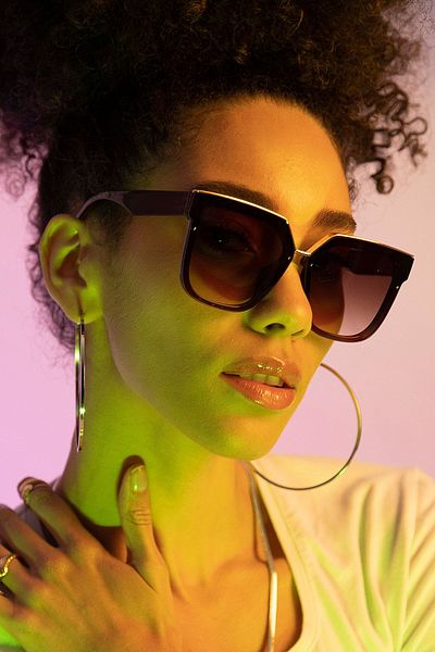 Polo55 Brown Large Case Women's Sunglasses with Gold Detail