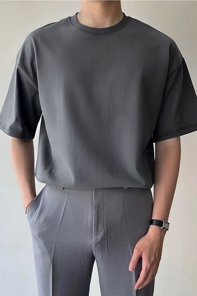 BayBayan Ανδρικό μπλουζάκι με λαιμόκοψη Oversize - Άνετη εφαρμογή