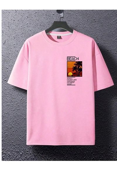 DAXİS Sportwear Company Ανδρικό μπλουζάκι Oversize - Beach Printed, Crew Neck