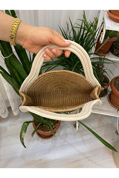 ModaCardin Rose' Mini Bohemian Style Jute Decorative Women's Bag