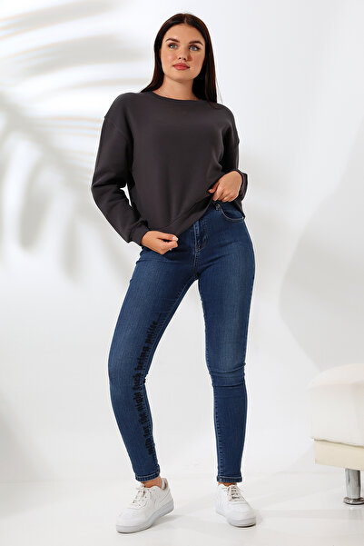 Endies سويت شيرت برقبة دائرية كبير الحجم بلون دخاني 21614