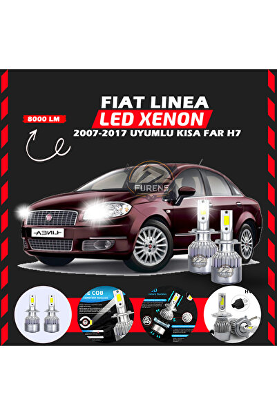 Furens Fiat Linea 2007-2017 Kısa Far Uyumlu Şimşek Etkili Led Xenon Performan...