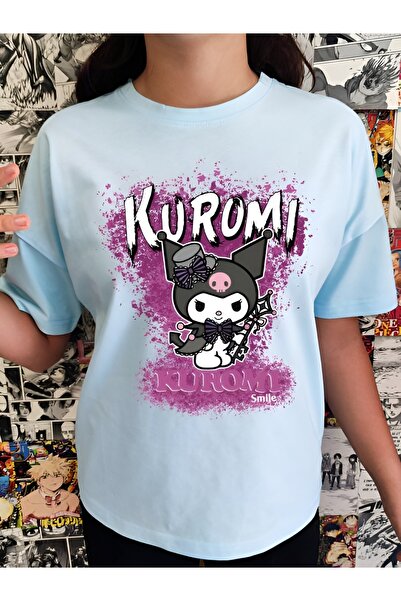 MECH BUTİK Куромі Смайл Друковані кольорові футболки T-shirt