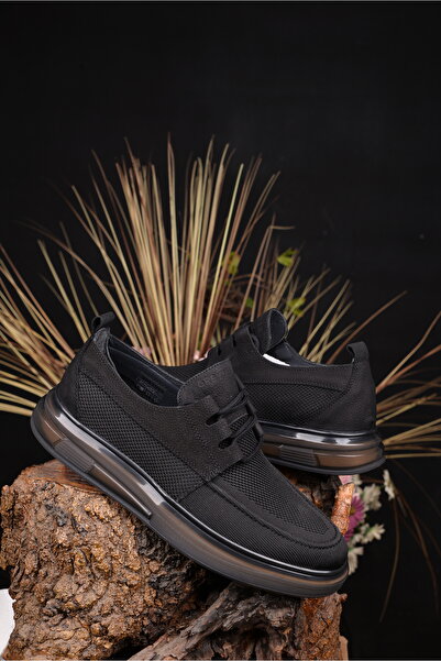 Greyder Erkek Hakiki Deri+Tekstil Siyah Ayakkabı Yenilikçi Tarzıyla Şıklığı Ve Konforu Bir Arada Sunan Model