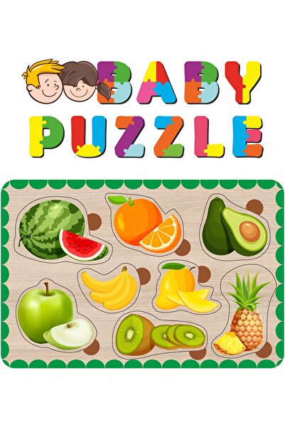 LİPYOS Sevimli Meyveler, Karpuz, Elma, Muz Bultak Ahşap Puzzle
