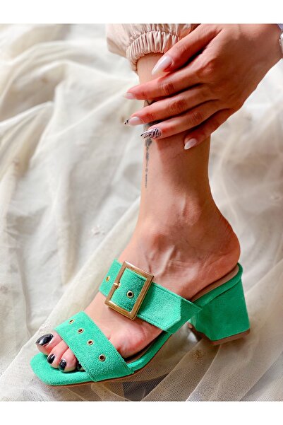 irmona Παντόφλες Dana Suede Zimbali με τακούνι - TWEE