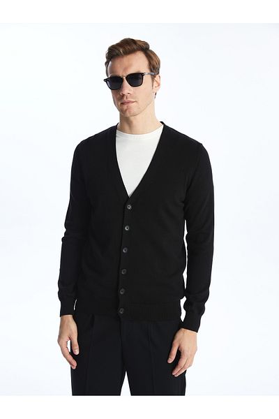 LC Waikiki Men's Knitwear Cardigan - Standard Fit, V-Neck