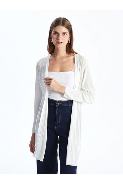 LC Waikiki Women's Knitwear Cardigan - Shawl Collar, Solid, Long Sleeve