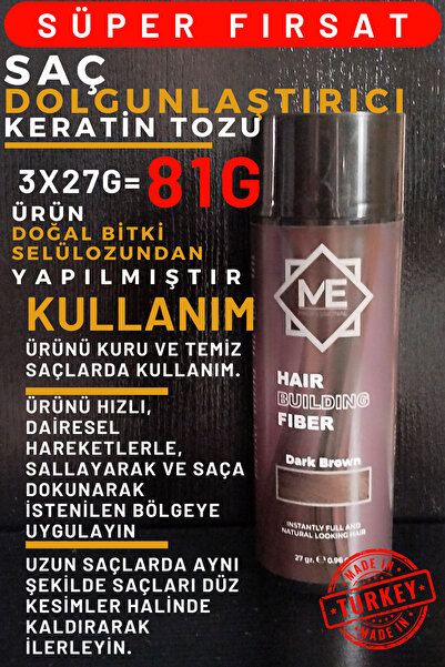 ME PROFESSIONAL 81GR KOYU KAHVE Saç Dolgunlaştırıcı Keratin Fibers, Topik Saç...