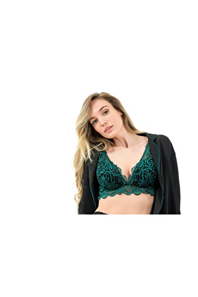 JENSCA Зелений Magic Form Бюстгальтер з мереживом 1418 - З наповнювачем