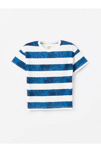 LC Waikiki Crew Neck Printed T-Shirt and Shorts for Baby Boy - Set of 2