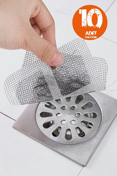 Tor Store 10 bucăți sită pentru baie și balcon - perdea din tul, sită de scurgere, kit de reparații (10x10 cm)