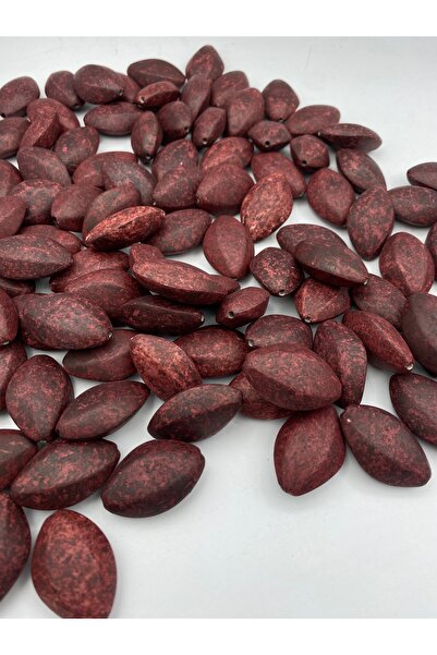 Hedef Bijuteri خرز نموذج اللوز الكبير - لون عنابي غير لامع، صنع حقيبة (100 جر...