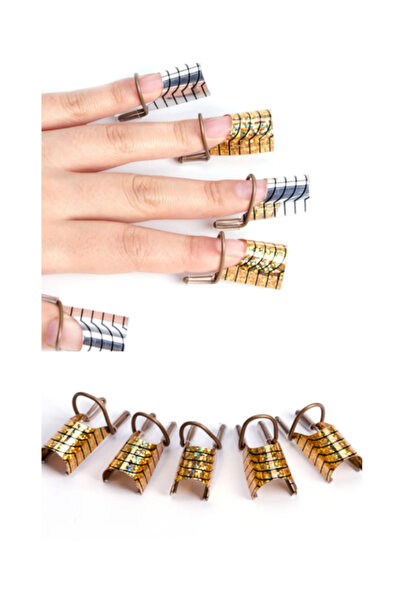ROSALIND Protez Tırnak Oluşturucu Kavisli Metal Formlar 5 Adet Set Yeniden Ku...