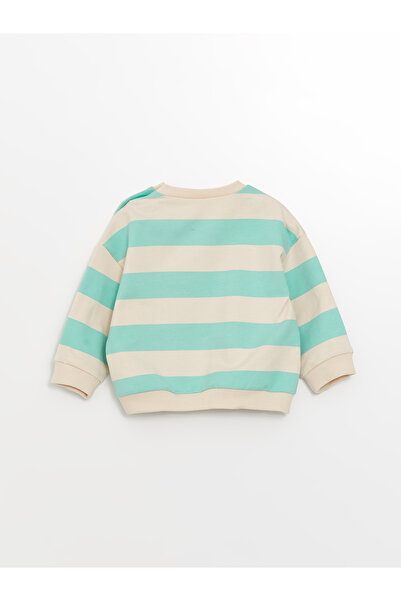 LC Waikiki Striped Crew Neck Sweatshirt and Shorts for Baby Boy - Set of 2