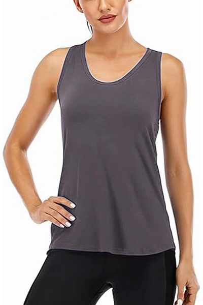 GHASSY CO. Ghassy Co. Women's Racerback Back Open Semi Mesh Training Yoga Running Sports Athlete Tank Tops 1780
