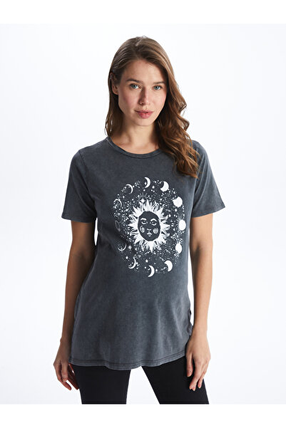 LC Waikiki Μπλουζάκι εγκυμοσύνης - Crew Neck, εμπριμέ, κοντομάνικο