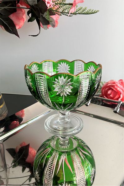 DECOSTYLE Gold Embroidered Colorful Daisy Cut Straw Candy Bowl - Mouth Part Hand Decor