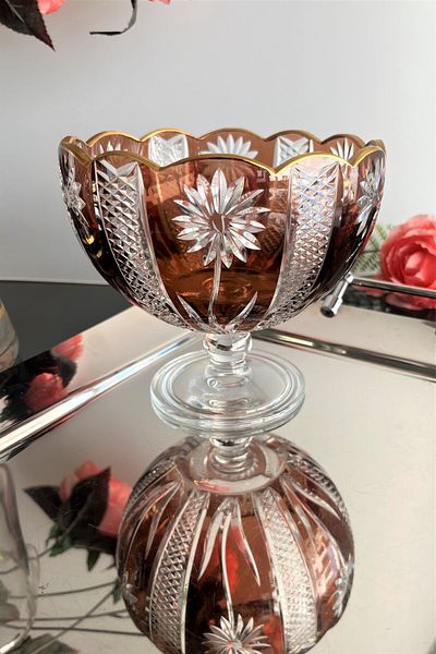 DECOSTYLE Gold Embroidered Colorful Daisy Cut Straw Candy Bowl - Mouth Part Hand Decor
