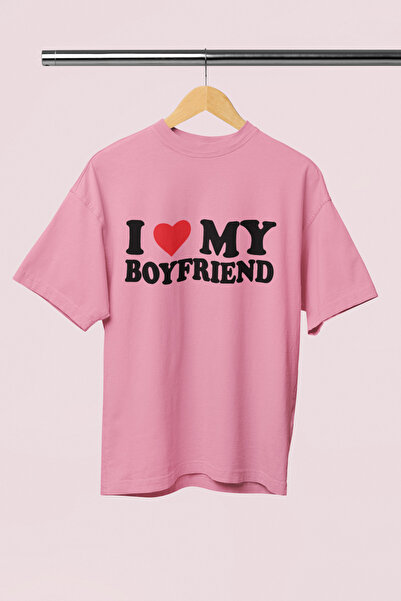 MAGORS I Love My Boyfriend - Βαμβακερό κοντομάνικο μπλουζάκι με λαιμόκοψη