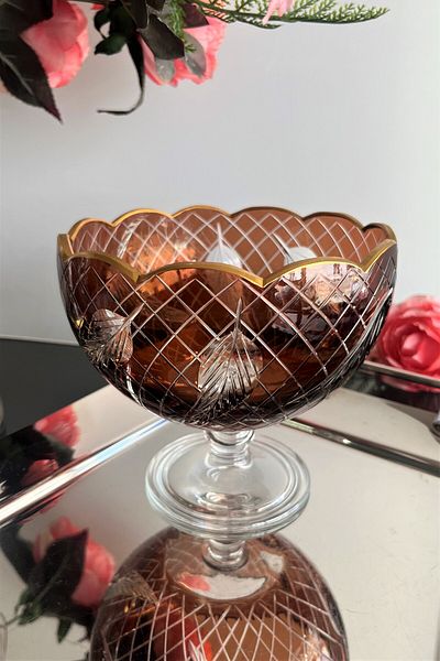 DECOSTYLE Gold Embroidered Colorful Daisy Cut Sugar Bowl - Leaf Decor Mouth Part