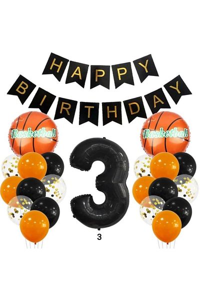 DÜVENCİ TİCARET Birthday Basketball Themed Balloon Set - Concepti