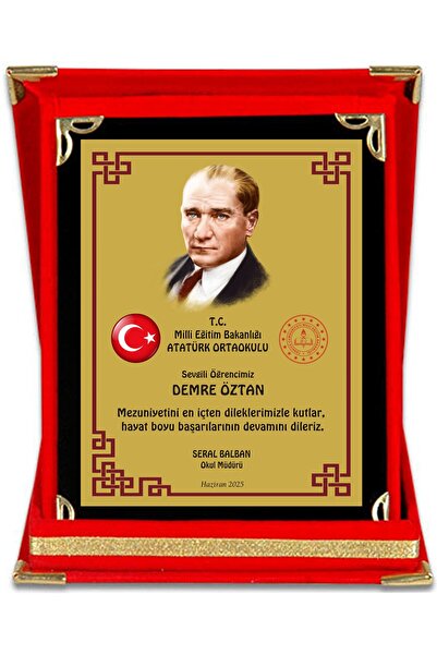 SimArt Design Okul Birincisi Mezuniyet Plaketi - Orta Boy Trpl1054