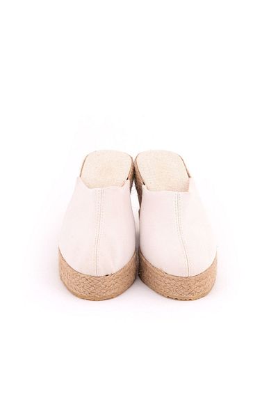 Star Tombis Straw Linen Sabo Slippers - Real Handmade, Platform and Closed Toe Handmade