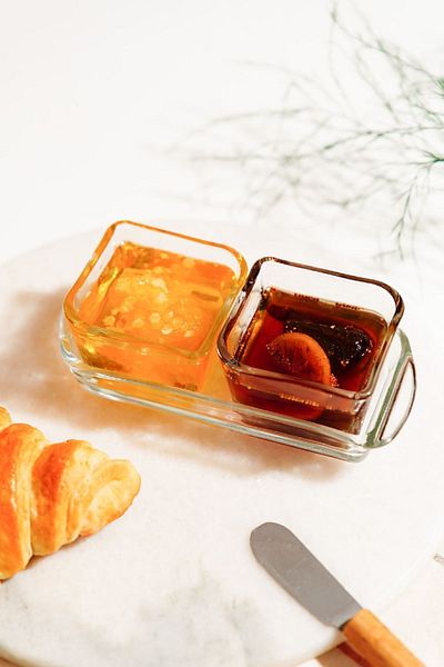 Vienev 2-Piece Glass Jam Holder