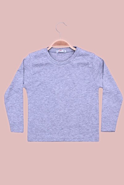 PANİO KİDS 3-Piece Plain 0 Collar Long Sleeve Unisex Kids Turquoise-Grey-Burgundy Sweatshirt