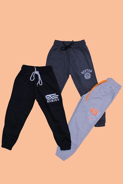 PANİO KİDS Pantaloni de sport Babies-boston-superior 3 piese pentru băieți - negru, gri, afumat