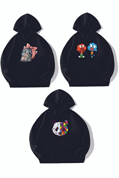 SILATU 3-DELIČNA CRNA DEČJA SPODNA ODEĆA (GUMBALL - K mačka - PANDA)