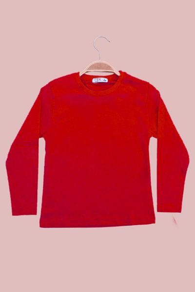 PANİO KİDS Hanorac unisex roșu Claret pentru copii, cu mânecă lungă, cu decolteu 0