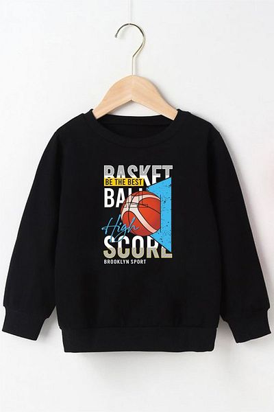 panios kids Комплект от 2 суитчъра с щампа Basker Score-exp Edition за момче в черно и сиво