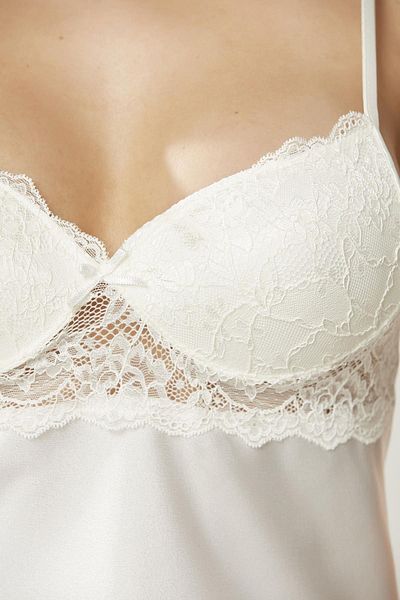 Pierre Cardin Σορτς Satin Ruched - Σετ Babydoll - 415 Ecru