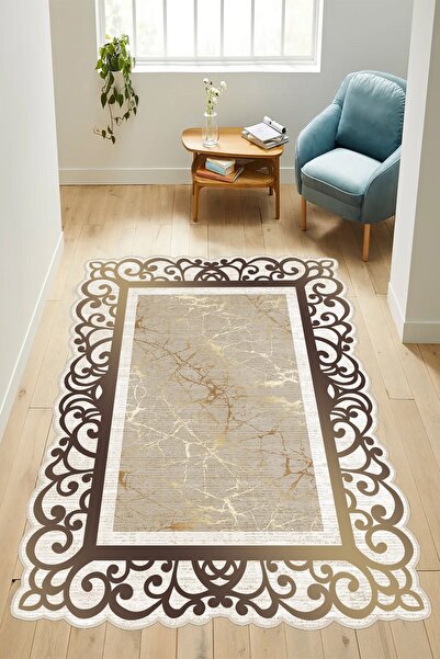 YTR HOME Dijital Baskı Yıkanabilir Kaymaz Taban Dekoratif Salon Mutfak Halısı...