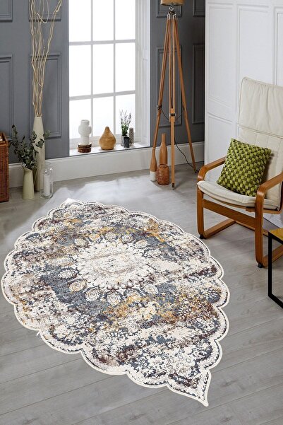 YTR HOME Dijital Baskı Yıkanabilir Kaymaz Taban Dekoratif Salon Mutfak Halısı...