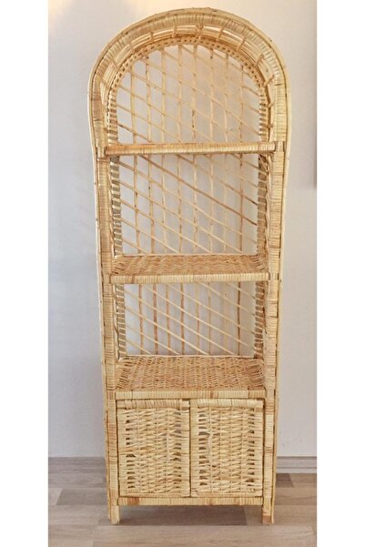 Ayves 4 Bölmeli Hasır Kapaklı Kitaplık