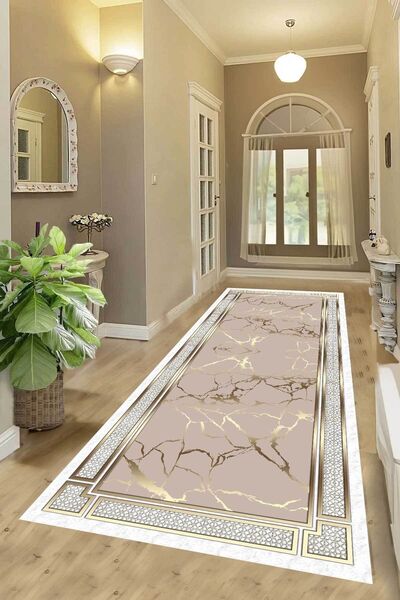 YTR HOME قاعدة مطبوعة رقمية غير قابلة للانزلاق - سجادة قابلة للغسل لغرفة المع...